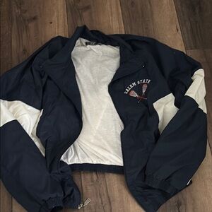 Sleek Navy and White Men's Jacket